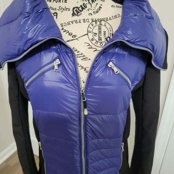 Halifax Traders Puffer Jacket Juniors Size Large Black and Purple - Picture 2 of 15